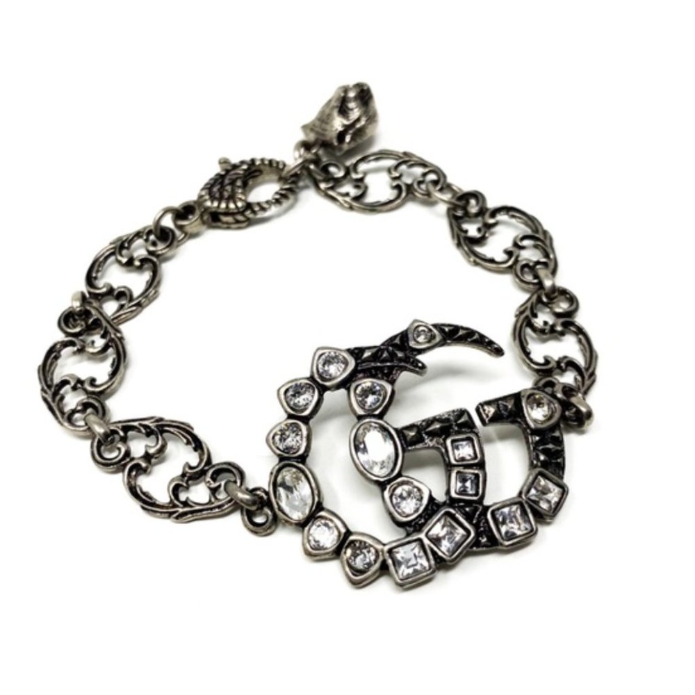 GUCCI BRACELET-MARMONT DOUBLE GG - CRYSTAL EMBELLISHED - VINTAGE FEEL - SOLD OUT - Picture 3 of 9